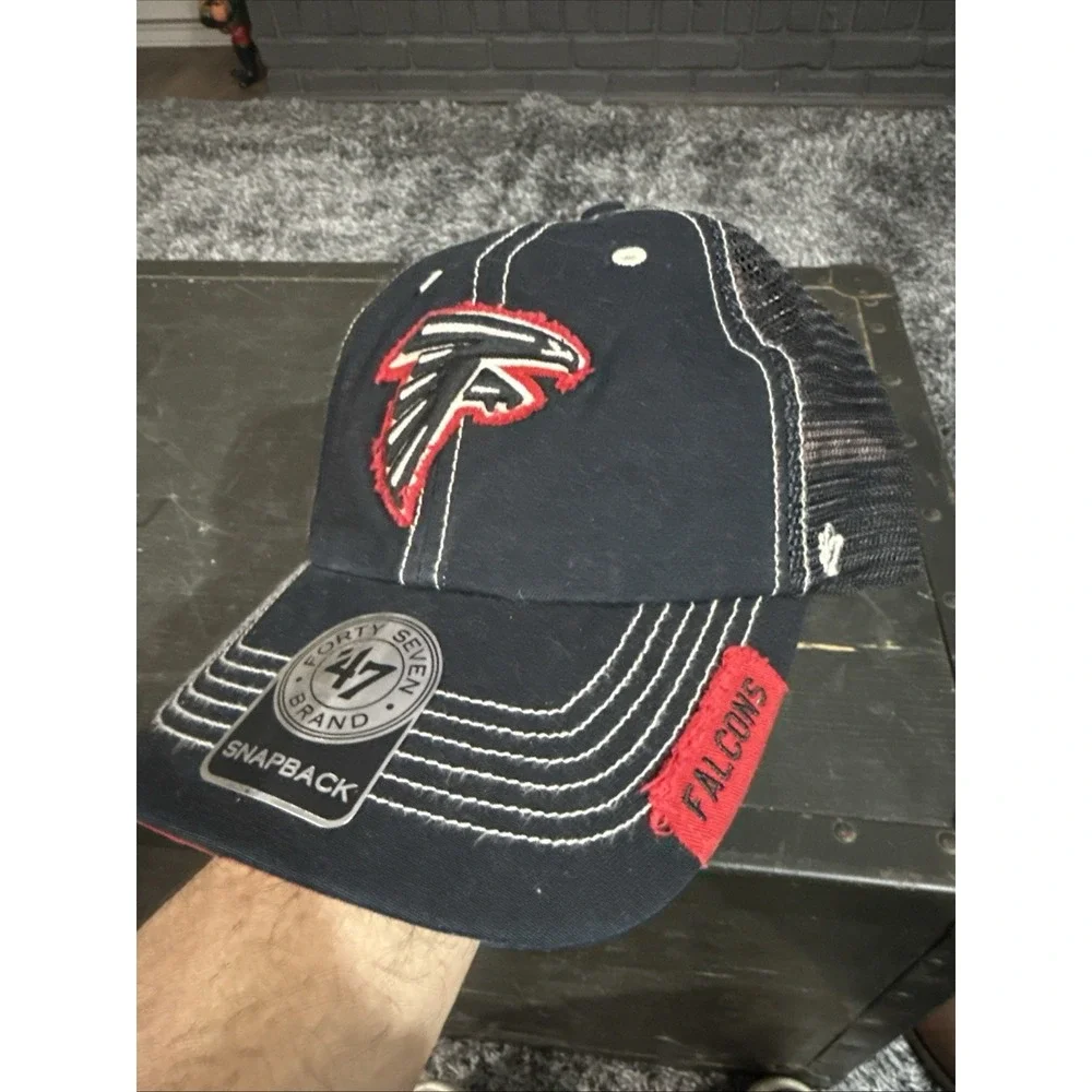Atlanta Falcons Hat '47‎ Retro Trucker Cap Adjustable Black, Football
